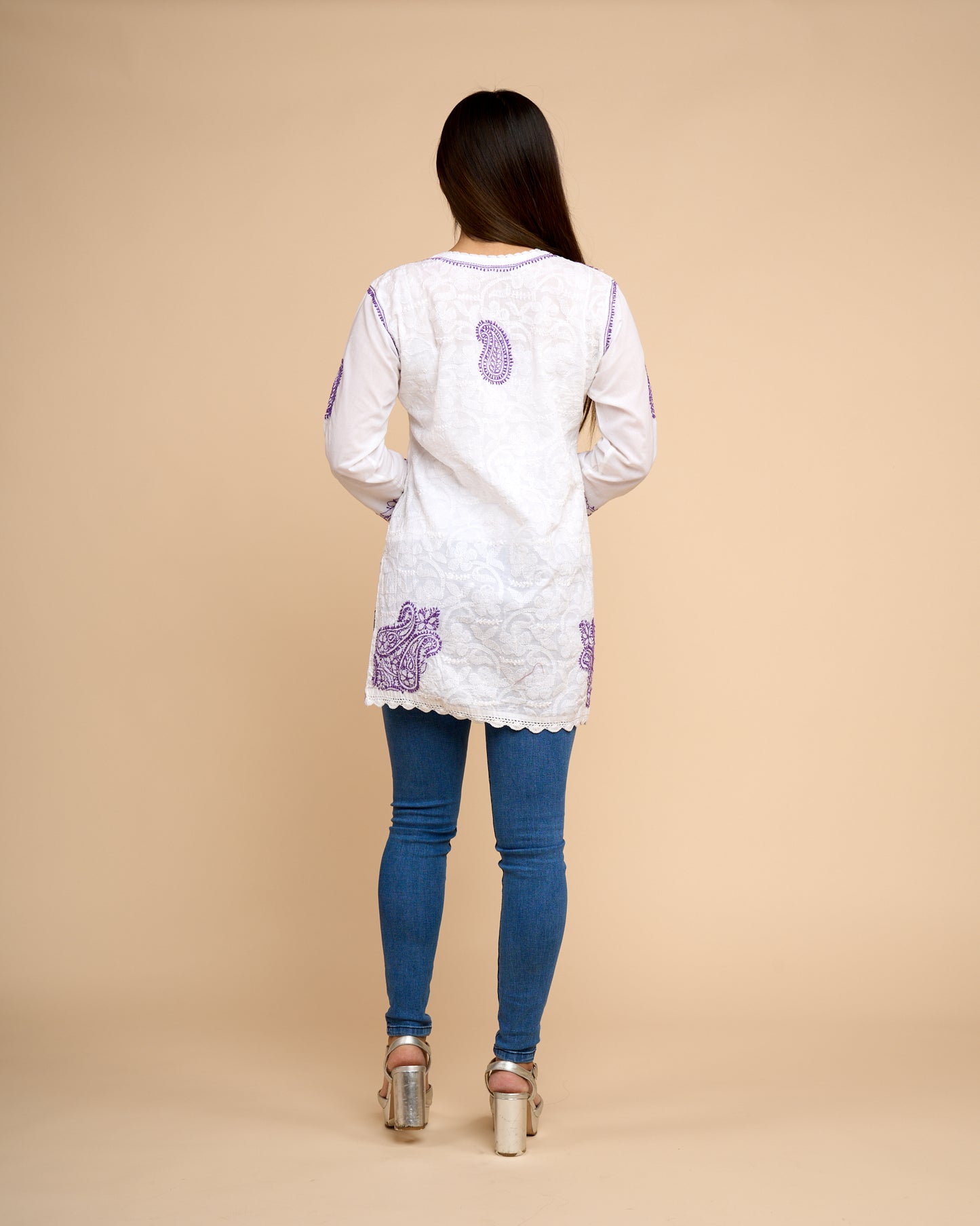 Blusas - Mangas Completas en Algodón Bordado