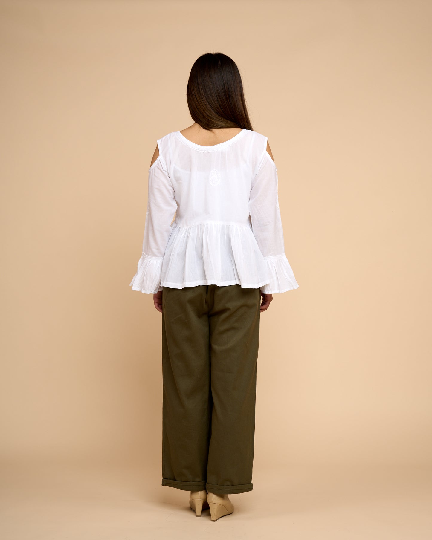 Blusa Blanco - Algodon Bordado con Chikankari