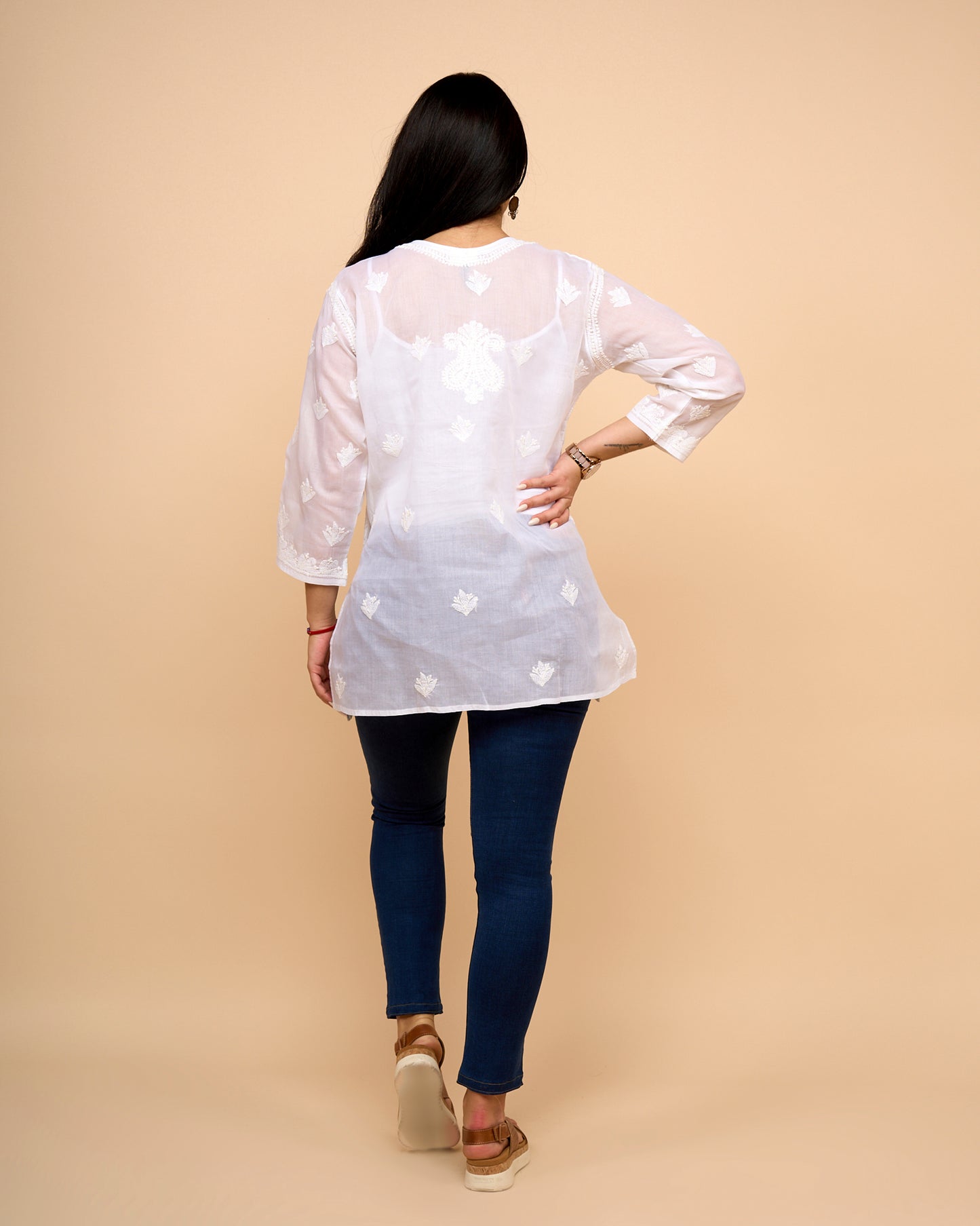 Blusa - Algodon bordado detallada