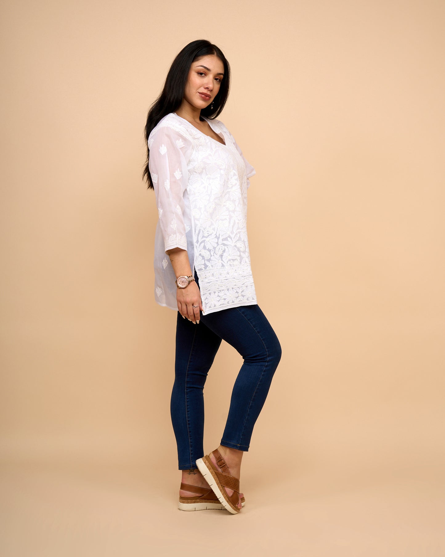 Blusa - Algodon bordado detallada