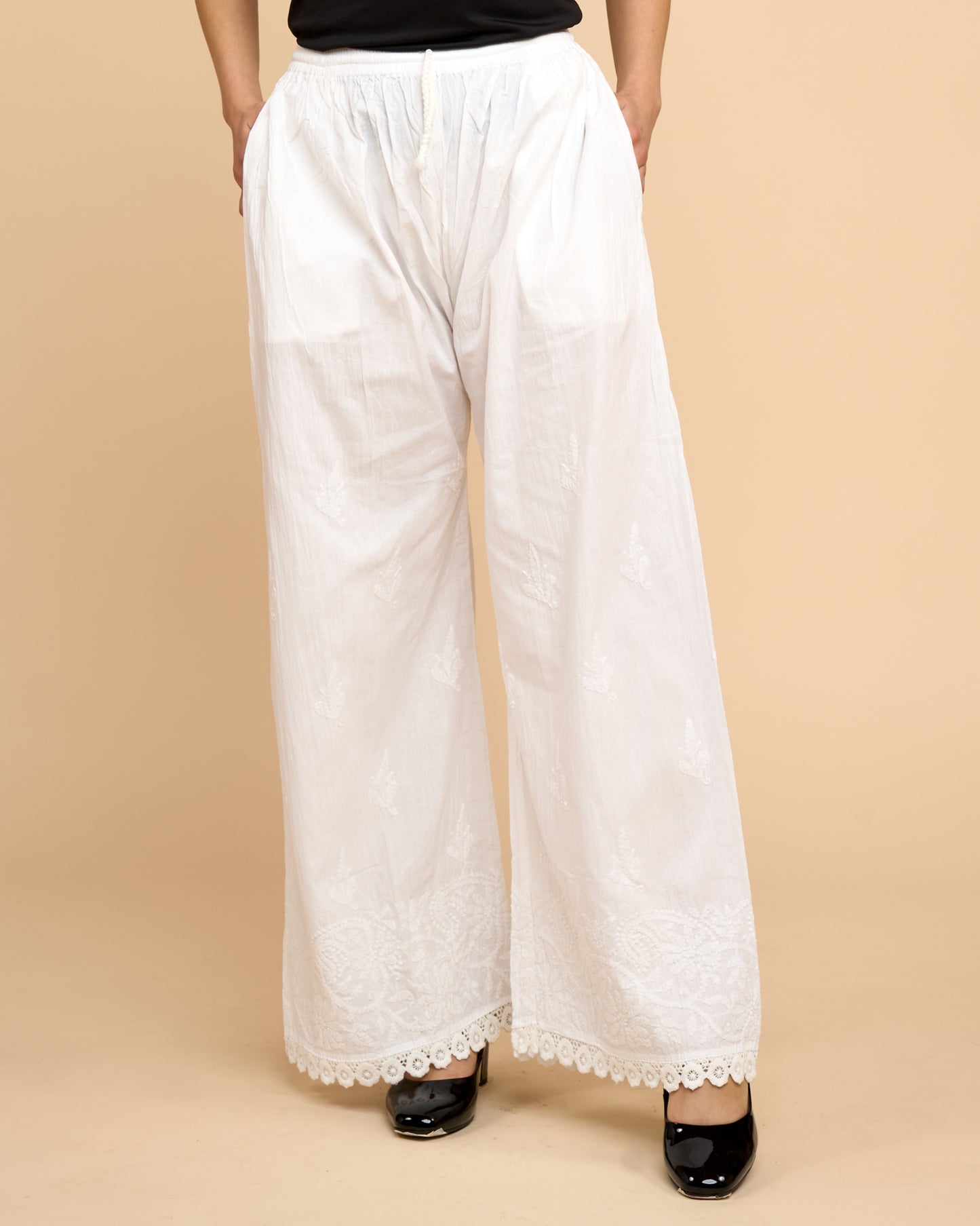 Palazzo Casual - Bordado Chikankari