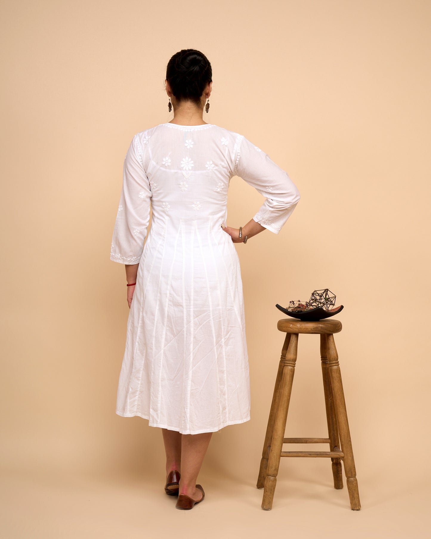 Vestido - Algodón con Bordado Floral