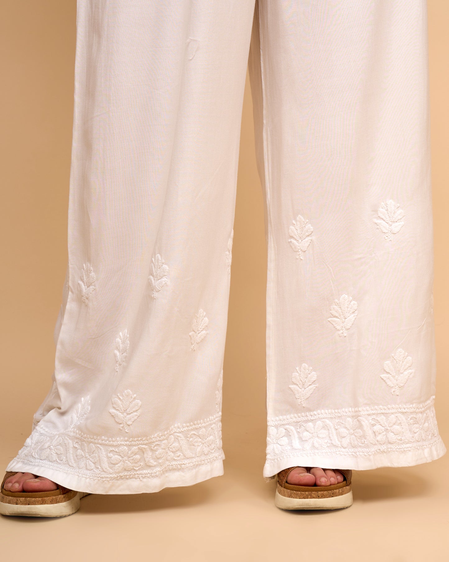 Palazzo Amplio - Bordado Chikankari